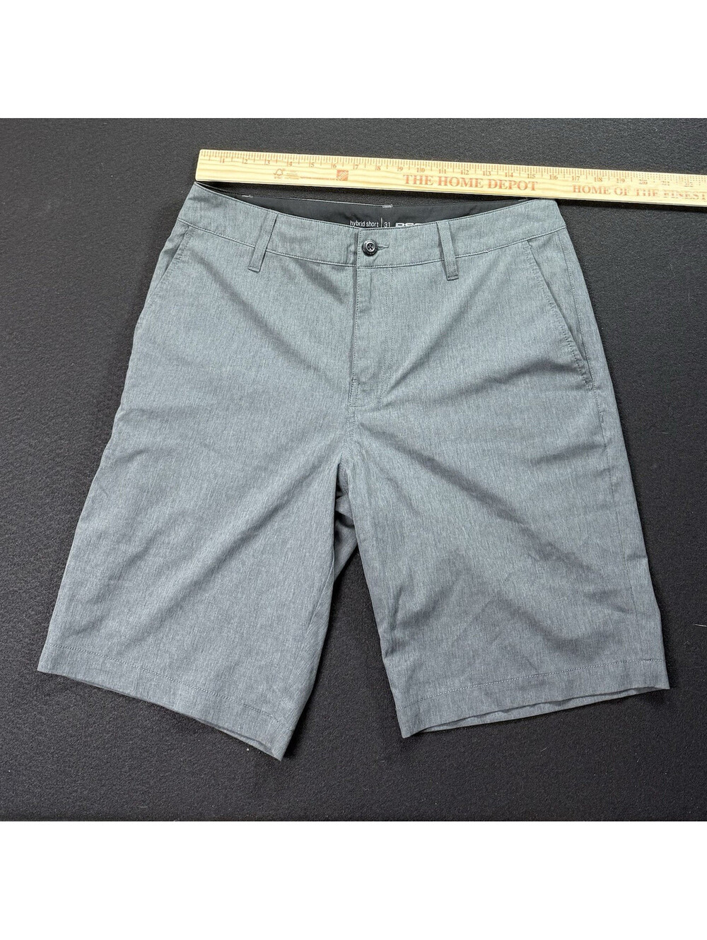 RSQ Men’s Gray Chino Shorts Flat Front Solid Button Closure Slash Pockets